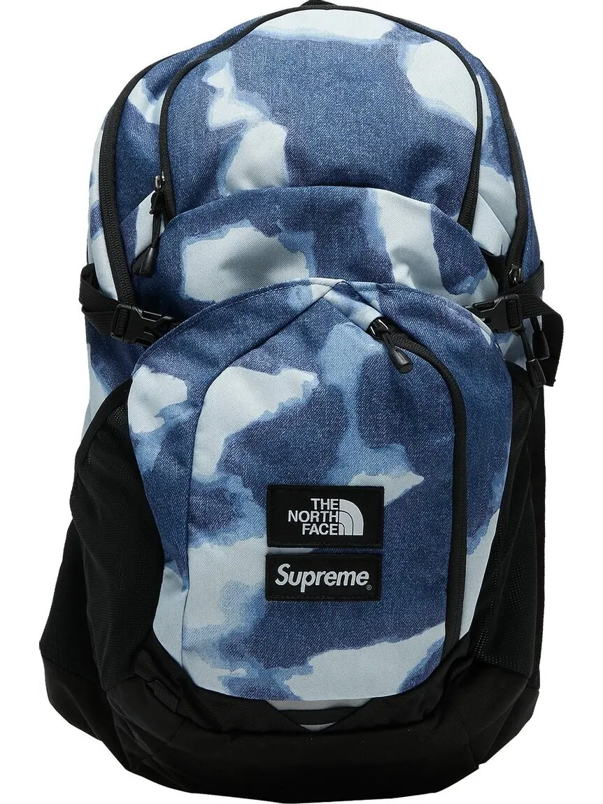Рюкзак Supreme x The North Face Bleached Denim Print Pocono Backpack Indigo — изображение 1 из 3, синий