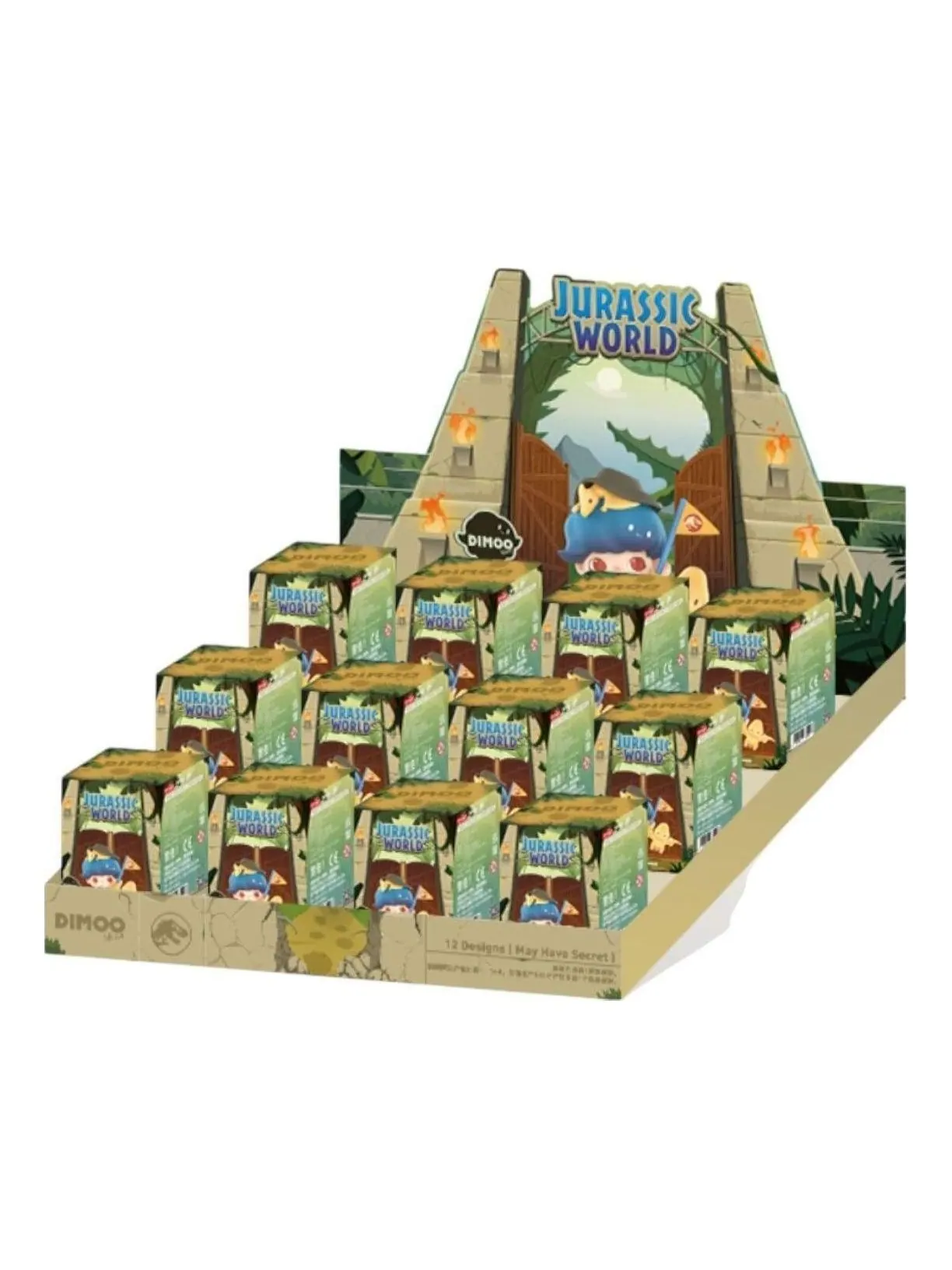 Набор фигурок Pop Mart Dimoo Jurassic World, запечатанная упаковка (12 коробочек-сюрпризов) — мульти