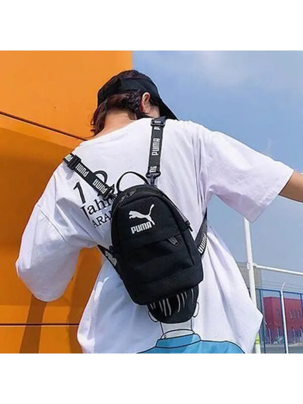 Сумка minime retro backpack 'black' Puma — изображение 3 из 4, черный/белый