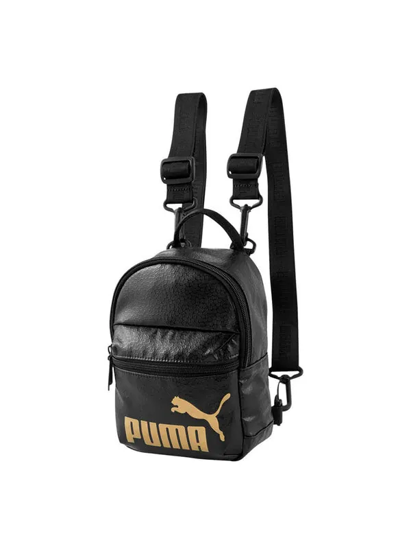 Сумка core mini backpack 'black' Puma — изображение 1 из 2, черный/золотистый