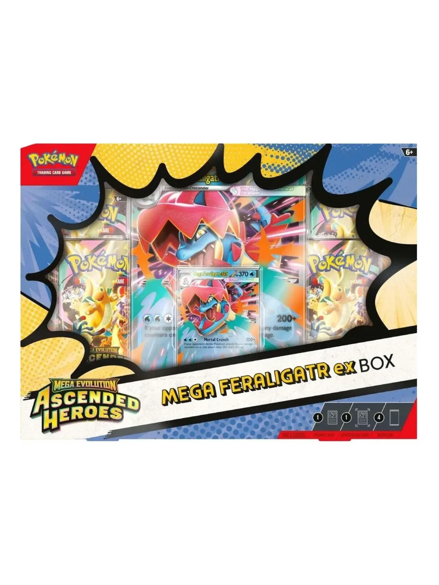 Карточка покемона, англ. 2026 Pokemon ME: Ascended Heroes Mega Feraligatr ex Box 10-10321-125 — изображение 1 из 1, мульти