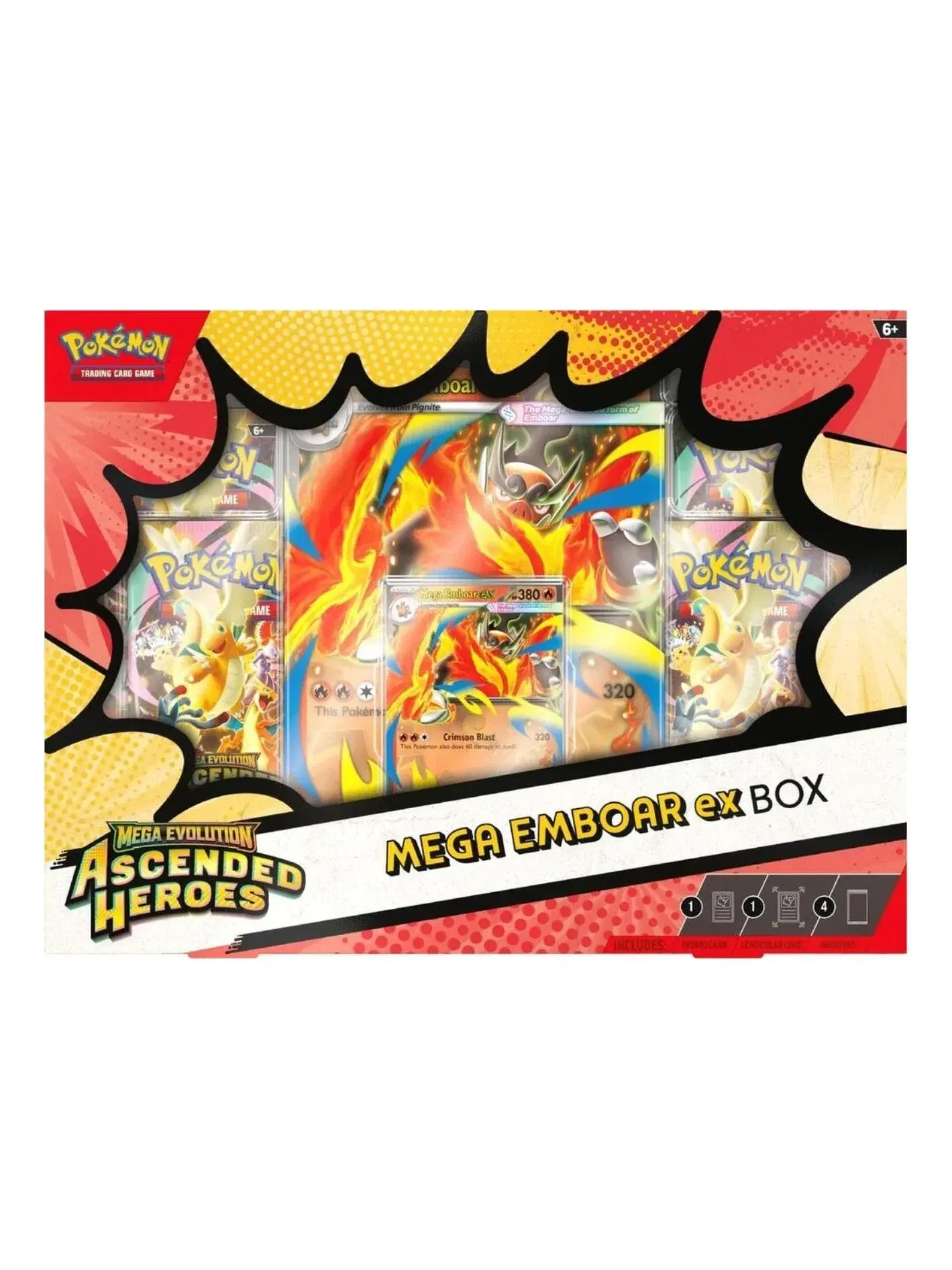Карточка покемона, англ. 2026, Pokemon ME: Ascended Heroes Mega Emboar, ex Box 10-10321-126 — изображение 1 из 1, мульти