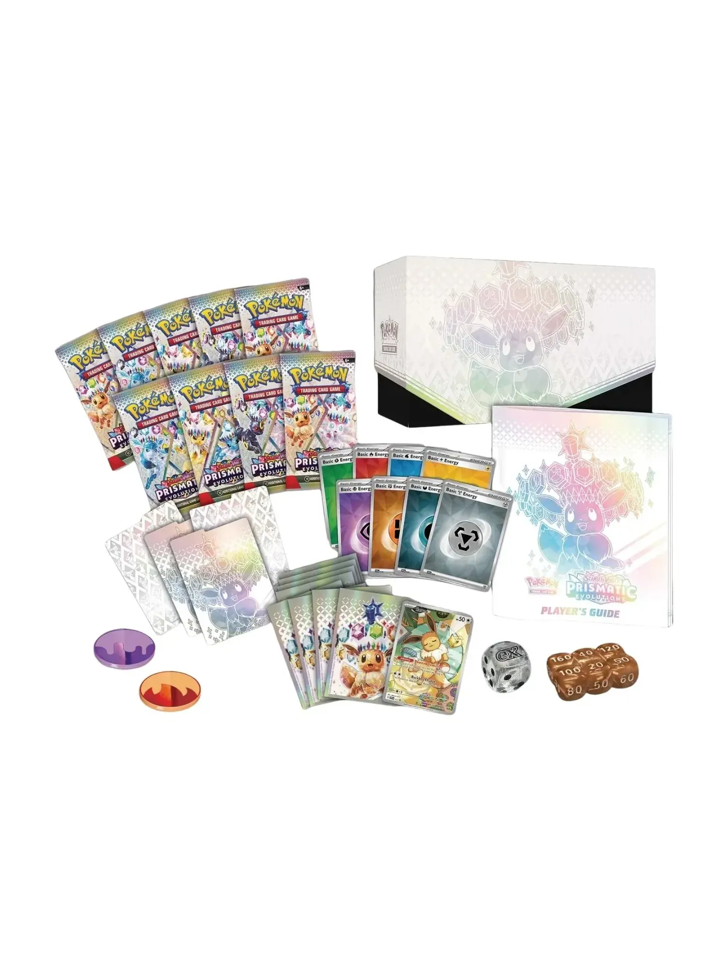 Набор коллекционных карточек Pokemon Eng. 2025 Pokemon SV: Prismatic Evolutions Elite Trainer Box — изображение 2 из 2