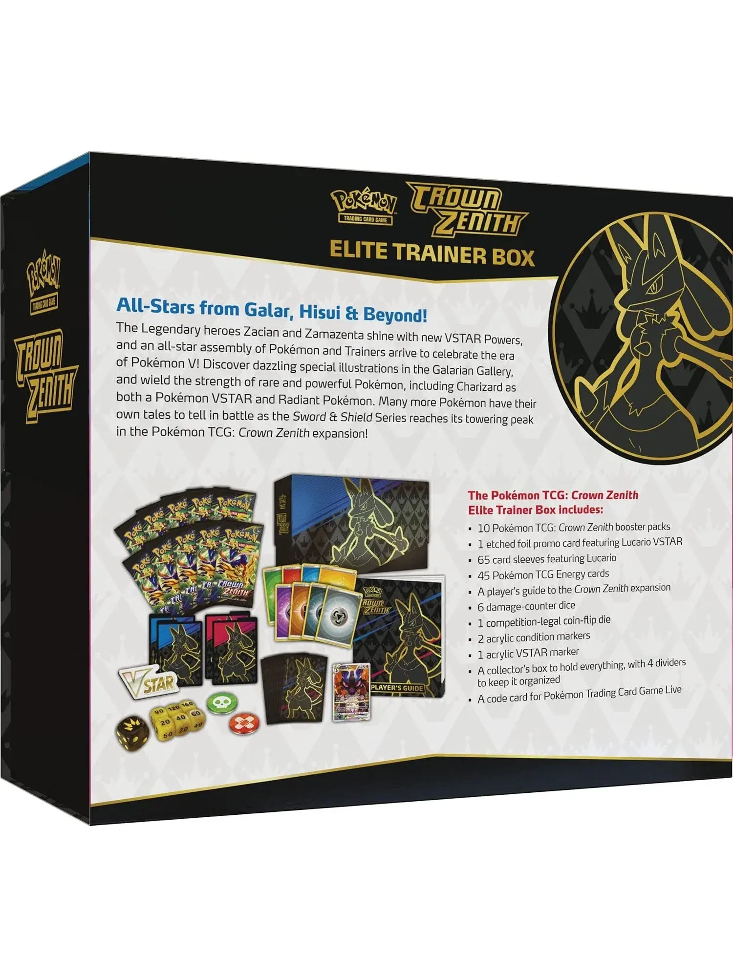 Коллекционный набор карточек Pokémon для детей Crown Zenith Elite Trainer Box Pokemon — изображение 2 из 5, мульти