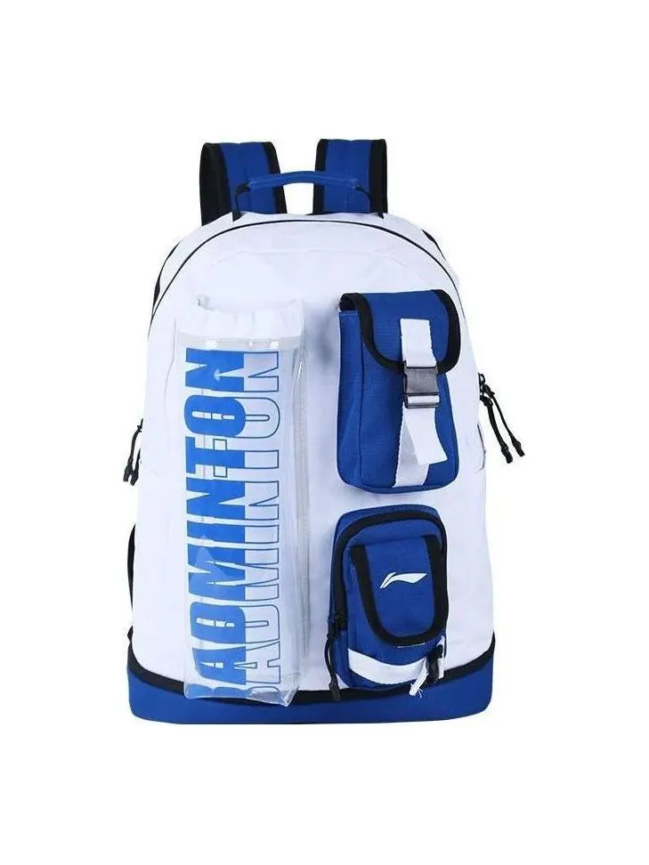 Рюкзак мужской Li-Ning Graphic Multi Pocket Badminton White Blue — изображение 1 из 4, белый
