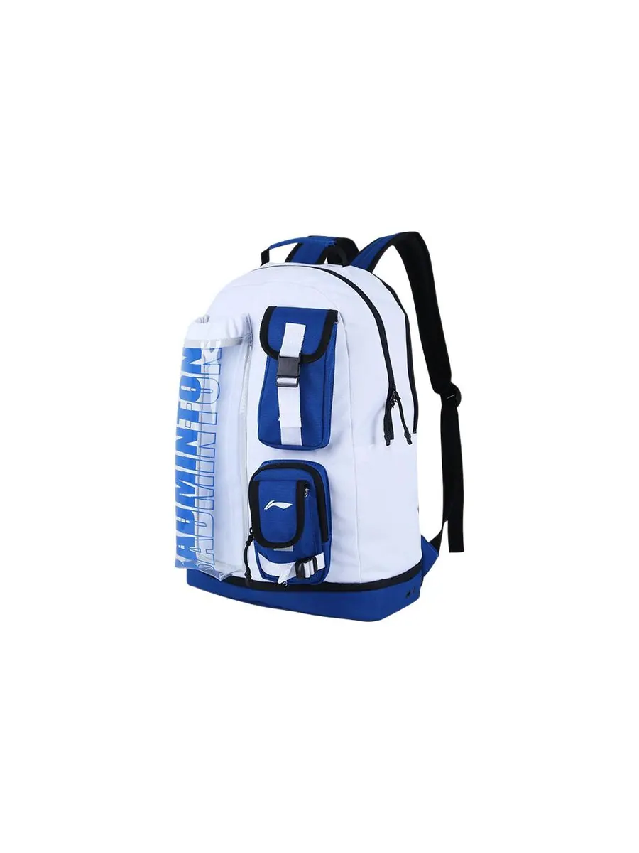 Рюкзак мужской Li-Ning Graphic Multi Pocket Badminton White Blue — изображение 3 из 4, белый
