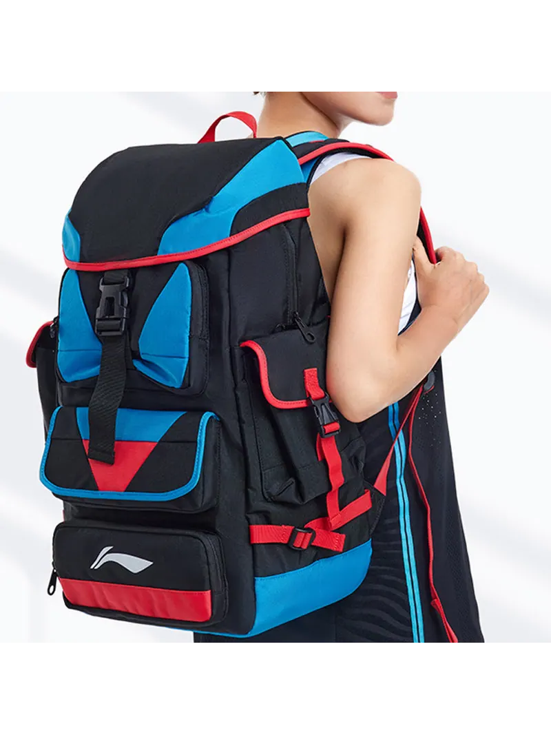 Рюкзак мужской Li-Ning Basketball Black Blue Red — изображение 8 из 8, черный