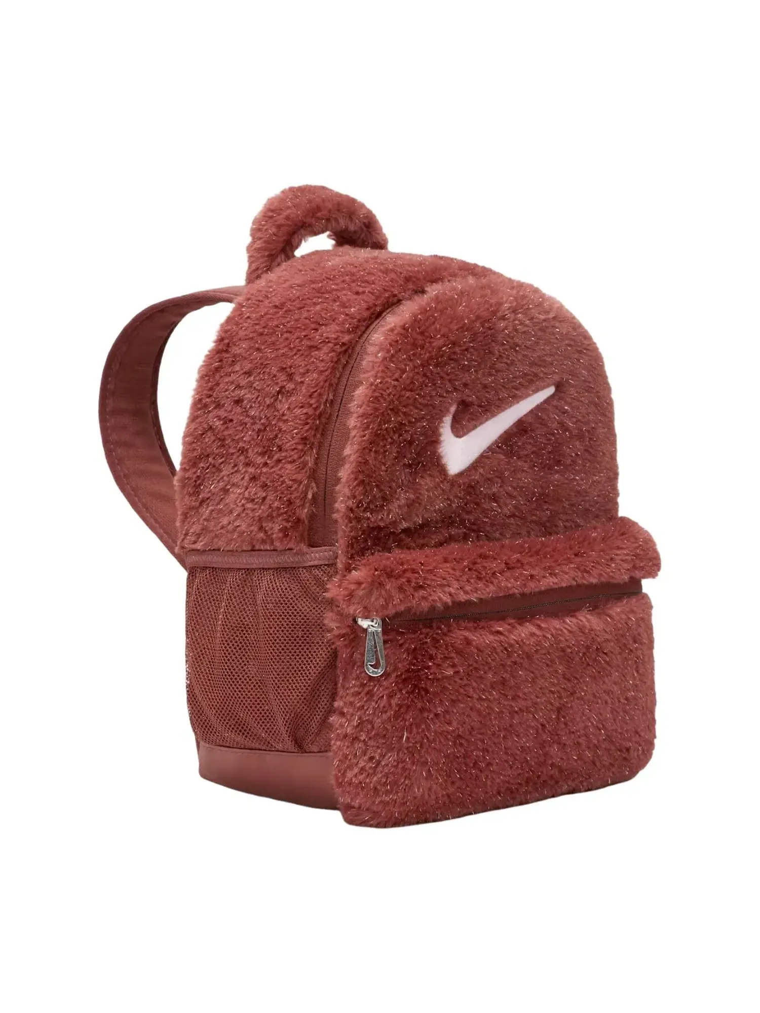 (GS) Рюкзак Nike Faux Fur 11L 'Dark Pony Pink Foam' — изображение 2 из 4, бордовый