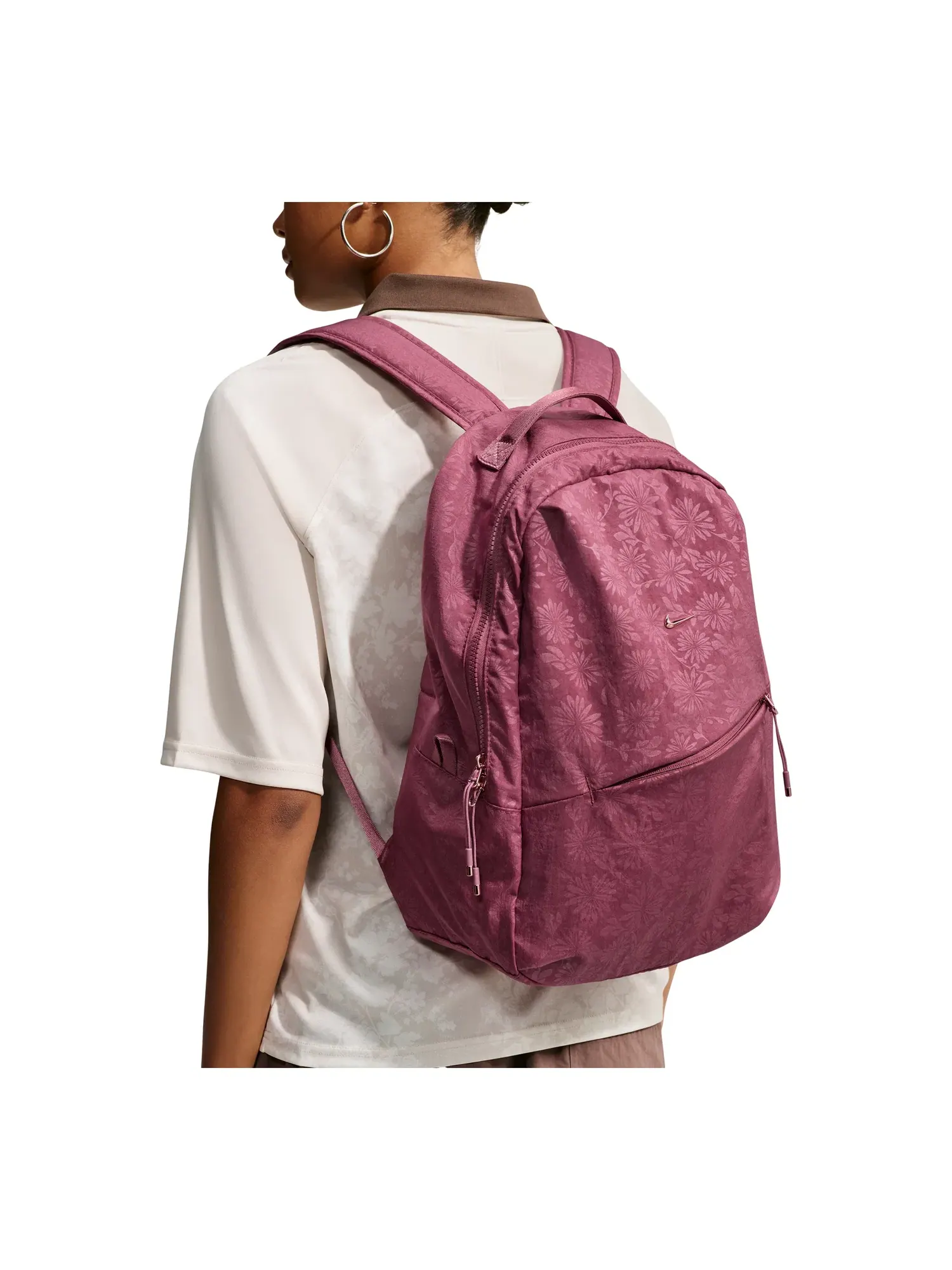 Мужской рюкзак с цветочным принтом Nike Aura 24L Floral Backpack — изображение 5 из 5, розовый