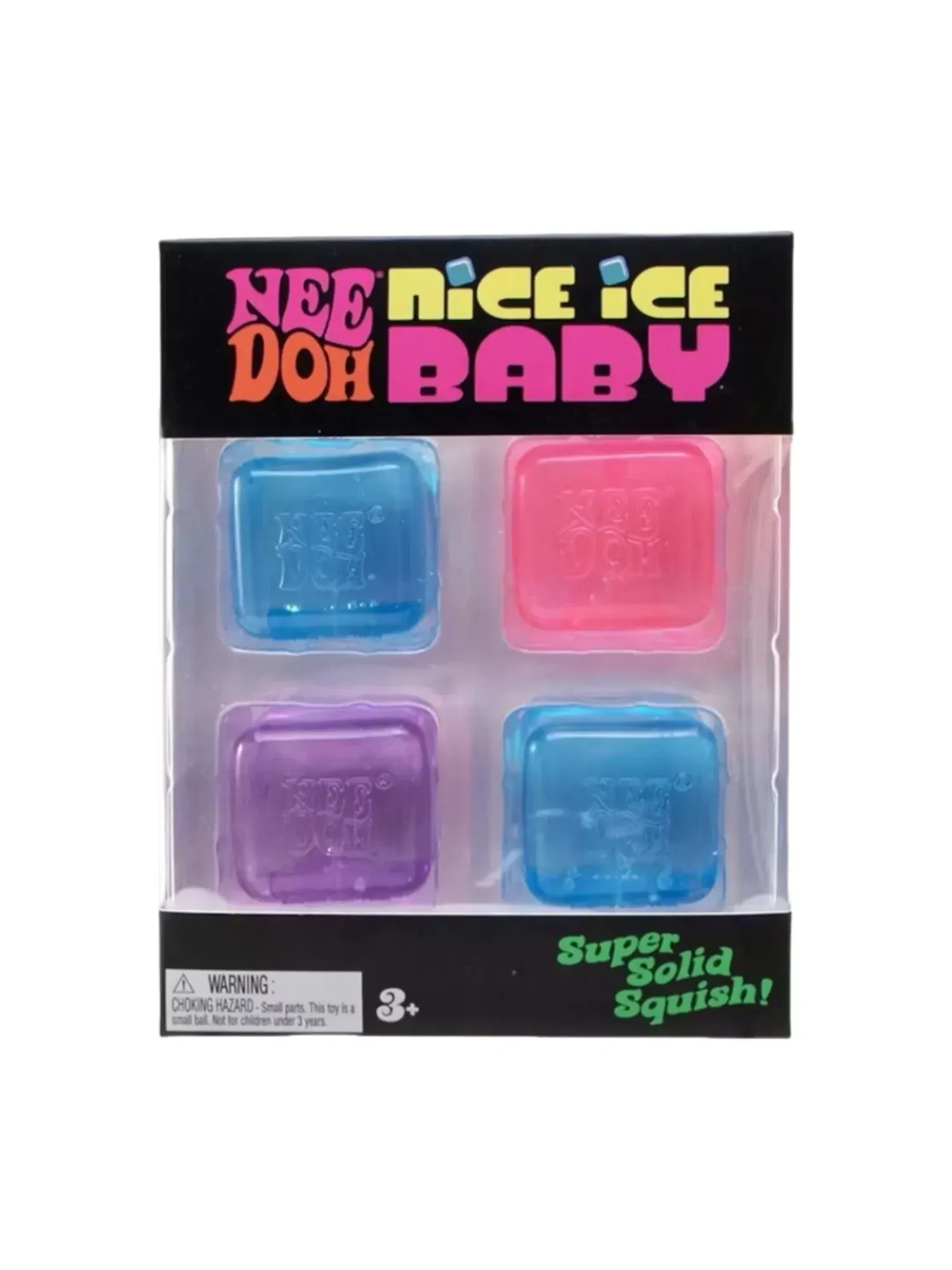 Детский набор антистресс-игрушек NeeDoh Nice Ice Baby 4 штуки Blue Purple Pink — мульти