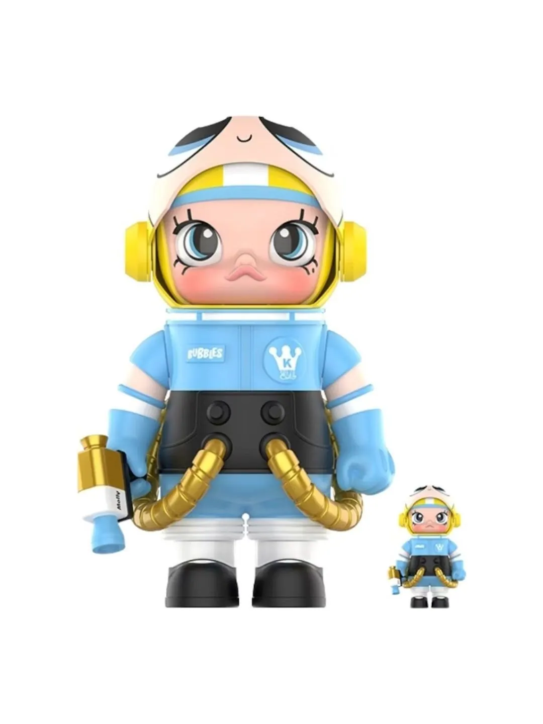 Набор Pop Mart x Powerpuff Girls Mega Space Molly Bubbles 100% & 400% — изображение 1 из 1, синий/желтый/белый