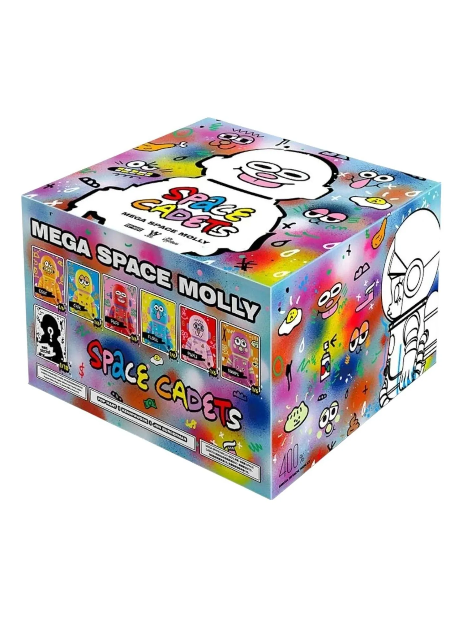 Pop Mart Mega Space Molly 400% Jon Burgerman Space Cadets Sealed Cases (6 Blind Boxes) — изображение 1 из 1, мульти