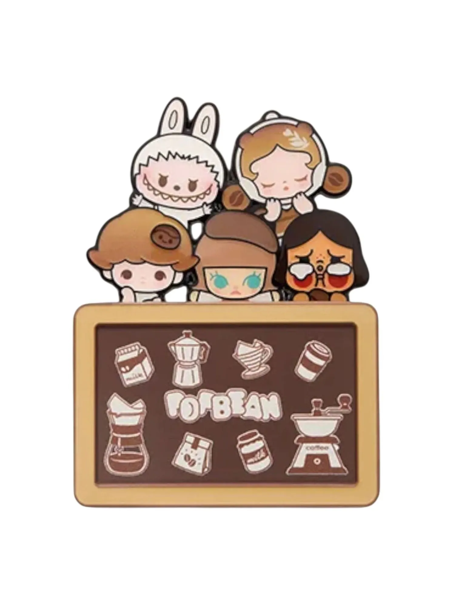 Фигурка Pop Mart Pop Bean Coffee Factory Fridge Magnet 'Coffee Family Combo' Secret Edition — изображение 1 из 1, мульти