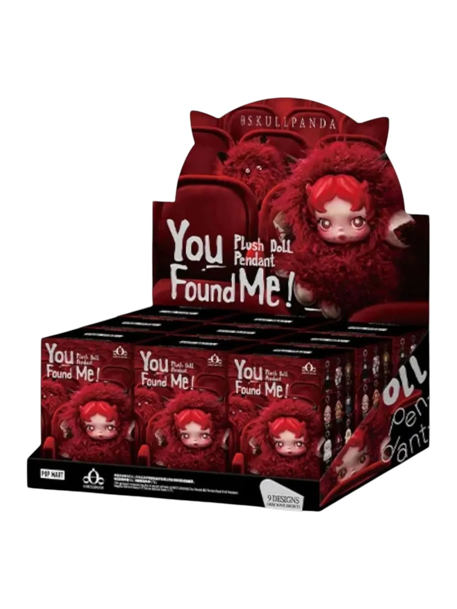 Мягкая кукла-подвеска Pop Mart Skullpanda You Found Me в запечатанной упаковке (9 коробочек-сюрпризов) — изображение 1 из 1