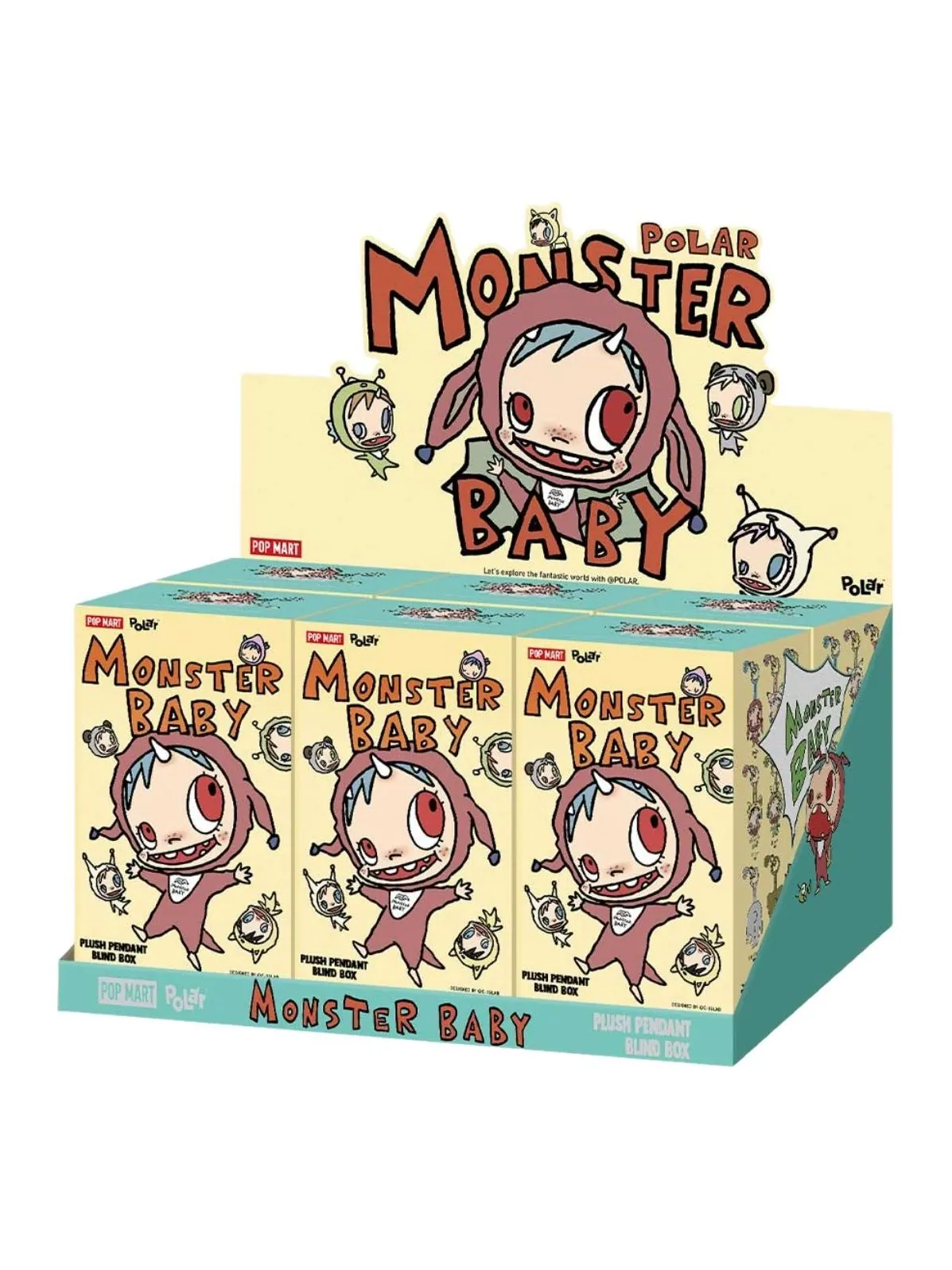 Мягкая игрушка Pop Mart Polar Monsterbaby Plush Pendant Ver.1, запечатанная упаковка (6 коробочек-сюрпризов), мульти