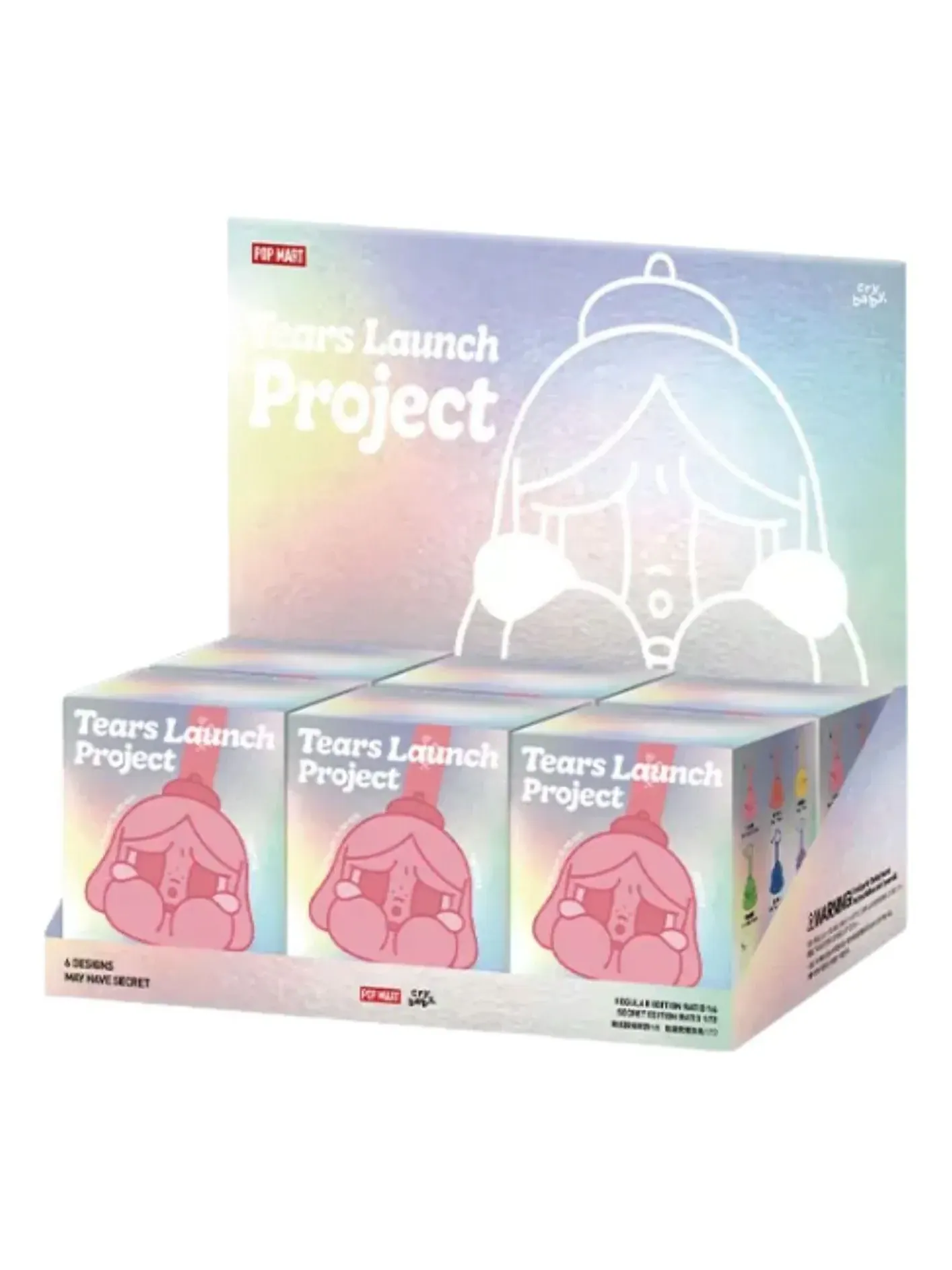 Мягкий кулон Pop Mart CRYBABY Tears Launch Project Series в запечатанной упаковке (6 коробочек-сюрпризов), мульти