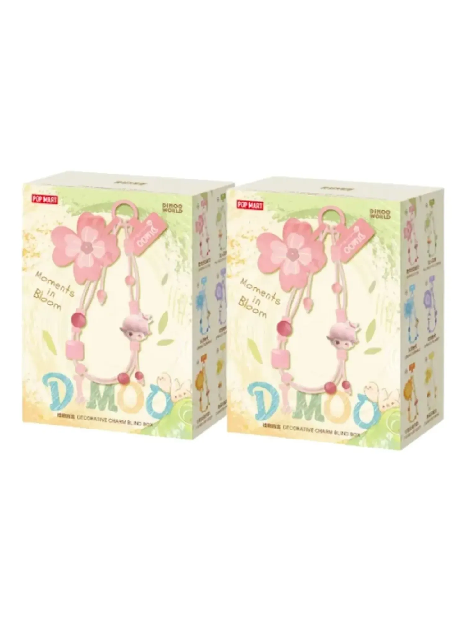 Набор декоративных подвесок Pop Mart Dimoo Moments in Bloom Series в запечатанной упаковке (2 коробки-сюрприза), мульти