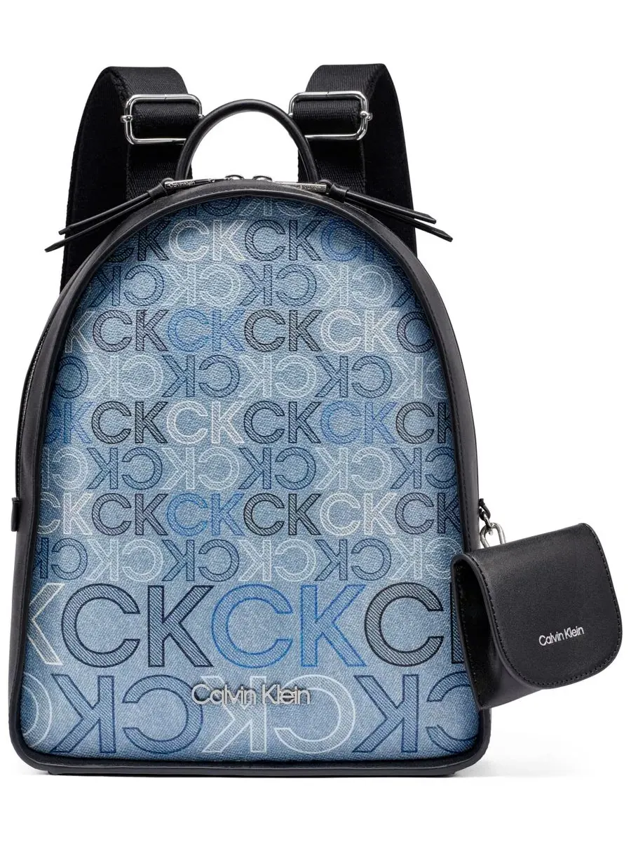 Рюкзак Calvin Klein Kyren Denim Signature — изображение 1 из 5, джинсовый синий мульти