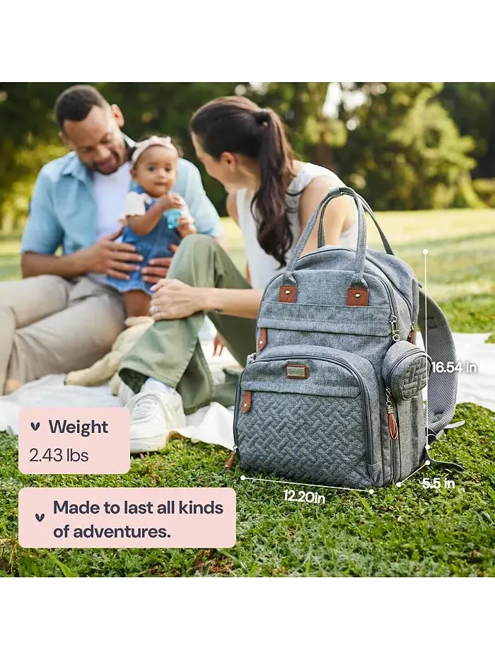 Стильный детский рюкзак-сумка для подгузников 26L Babbleroo — изображение 8 из 10, синий