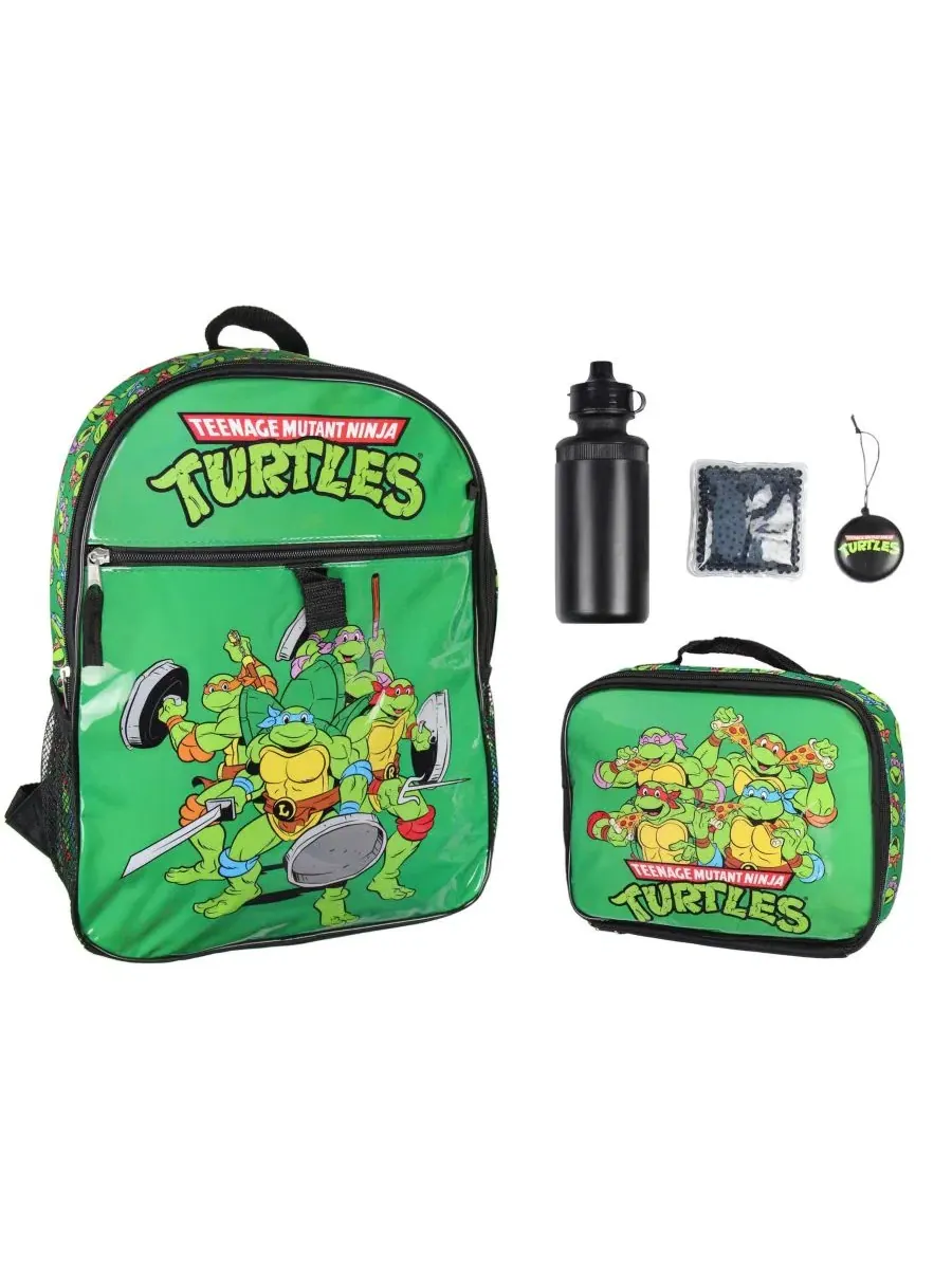 Рюкзак с ланч-боксом и бутылкой, 5 предметов Teenage Mutant Ninja Turtles — зеленый