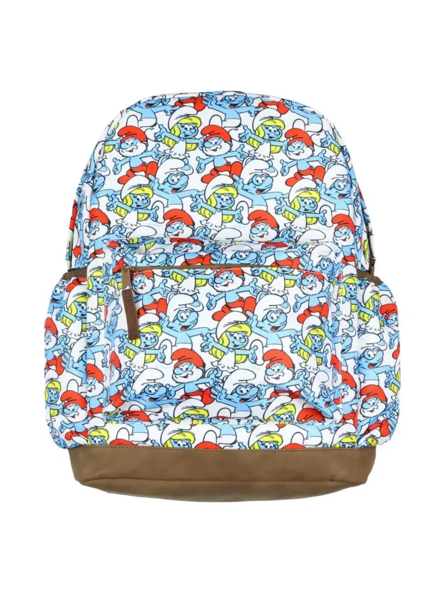 Рюкзак с принтом Smurfs, модель Papa Smurfette Brainy Smurf All Over Print The Smurfs — изображение 1 из 3, синий