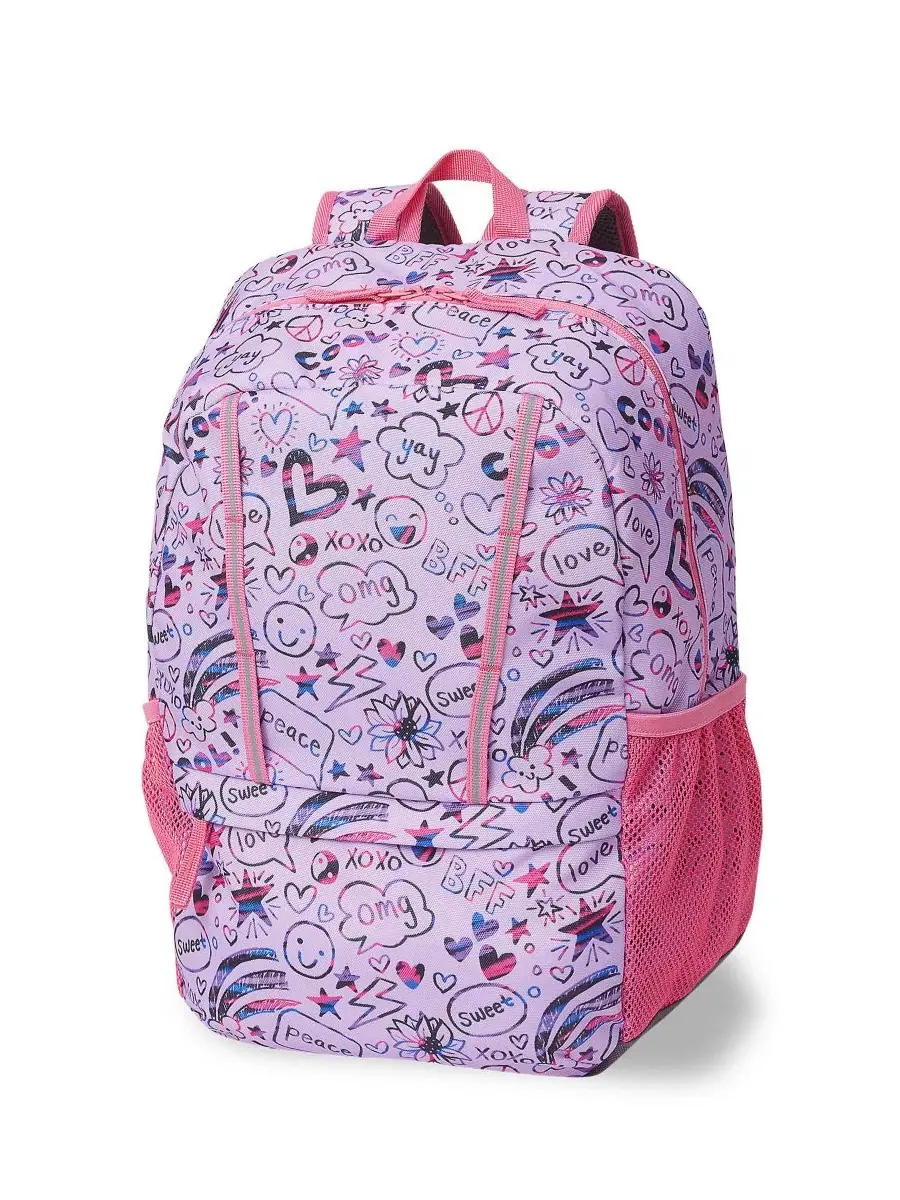 Детский рюкзак с принтом Fuchsia Pink Doodles Lands' End