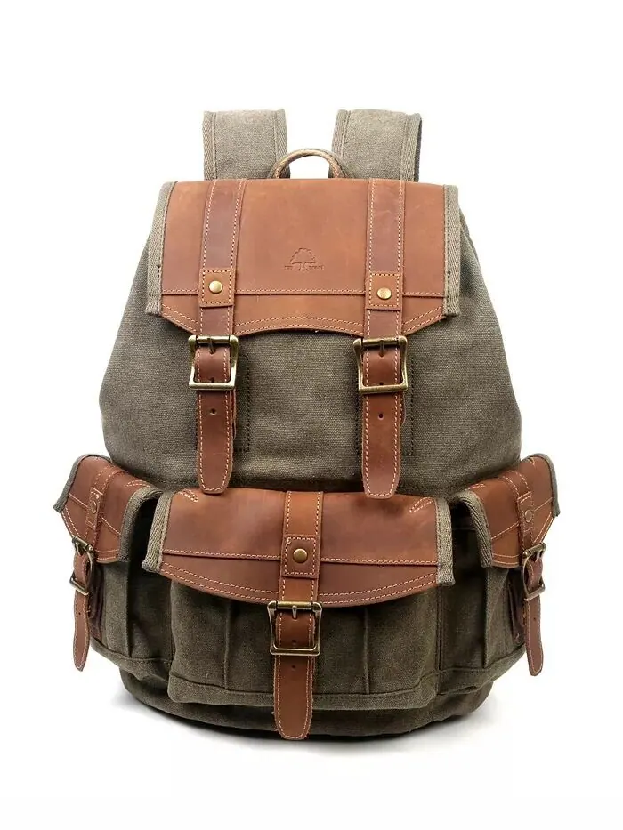 Холщовый рюкзак Turtle Ridge TSD BRAND — изображение 1 из 18, оливковый
