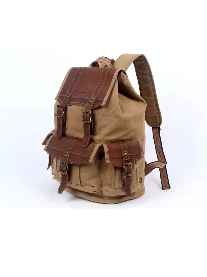 Холщовый рюкзак Turtle Ridge TSD BRAND — изображение 13 из 17, серый