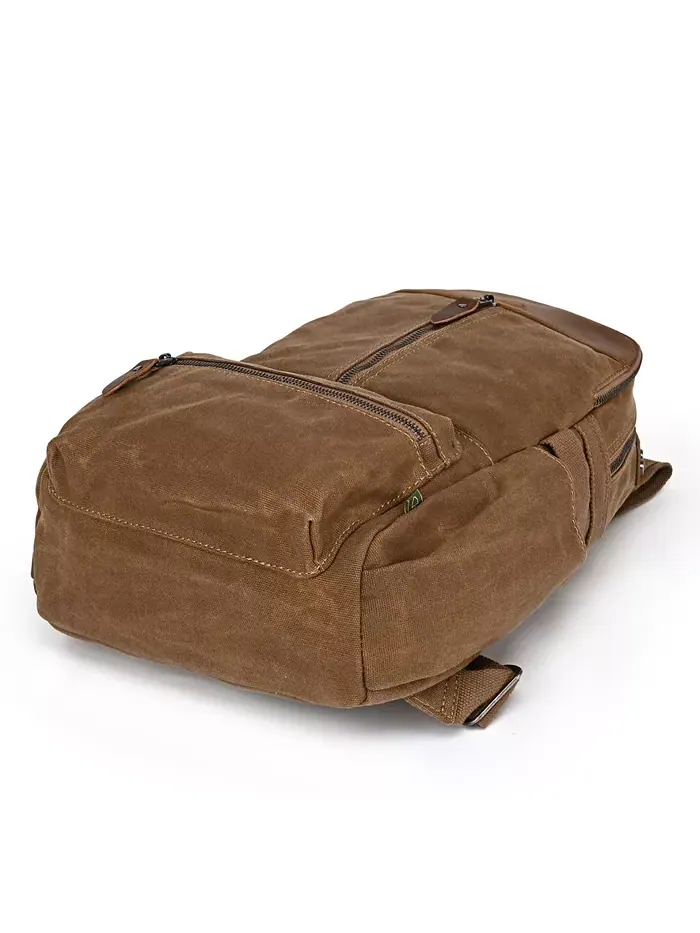 Горный Лист Утилитарный Рюкзак из Вощеного Холста Utility Bee-Wax Canvas Backpack TSD BRAND — изображение 8 из 10, верблюжий