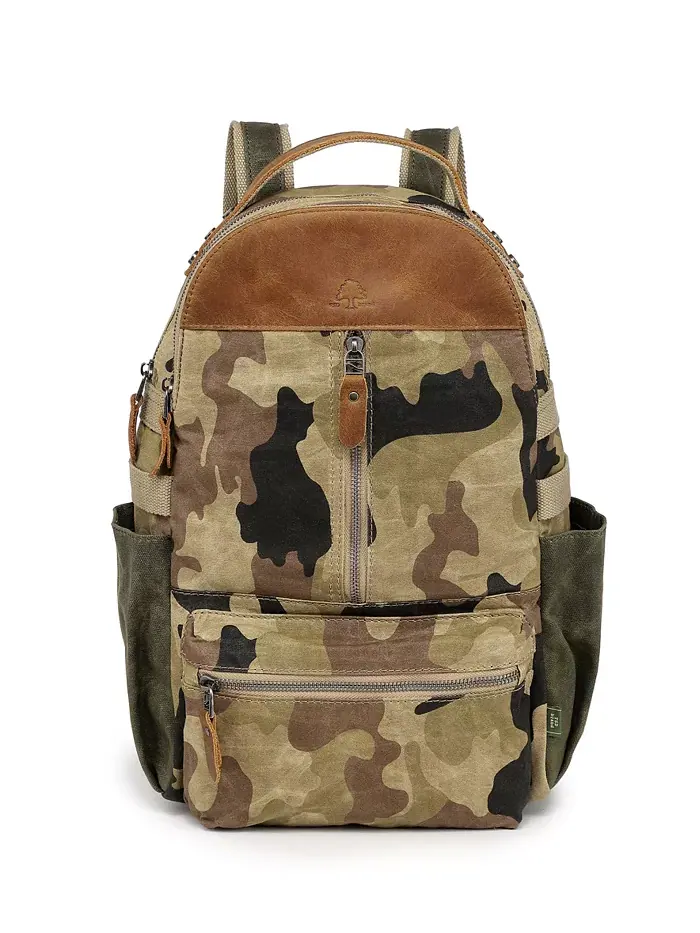 Горный Лист Утилитарный Рюкзак из Вощеного Холста Utility Bee-Wax Canvas Backpack TSD BRAND — изображение 1 из 10, зеленый