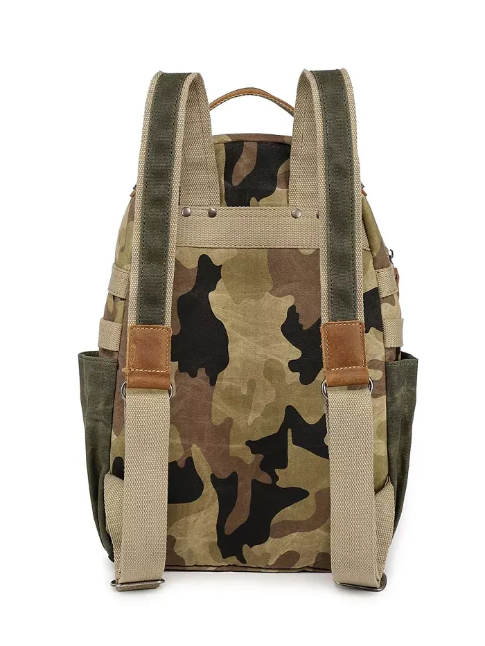 Горный Лист Утилитарный Рюкзак из Вощеного Холста Utility Bee-Wax Canvas Backpack TSD BRAND — изображение 2 из 10, зеленый