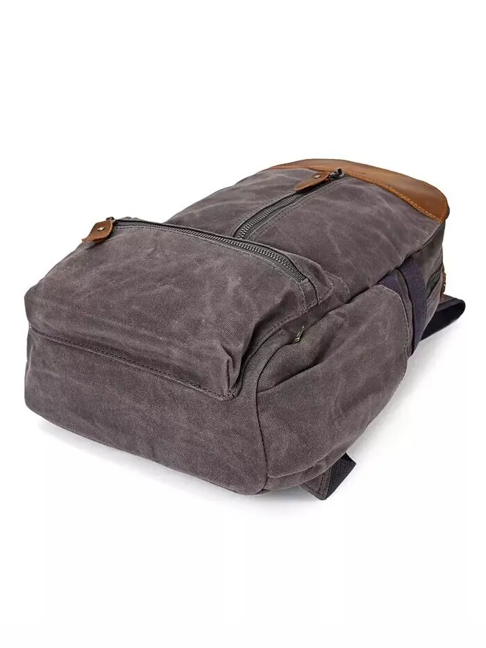 Рюкзак Mountain Leaf Utility из ткани Bee-Wax Canvas TSD BRAND — изображение 6 из 10, серый