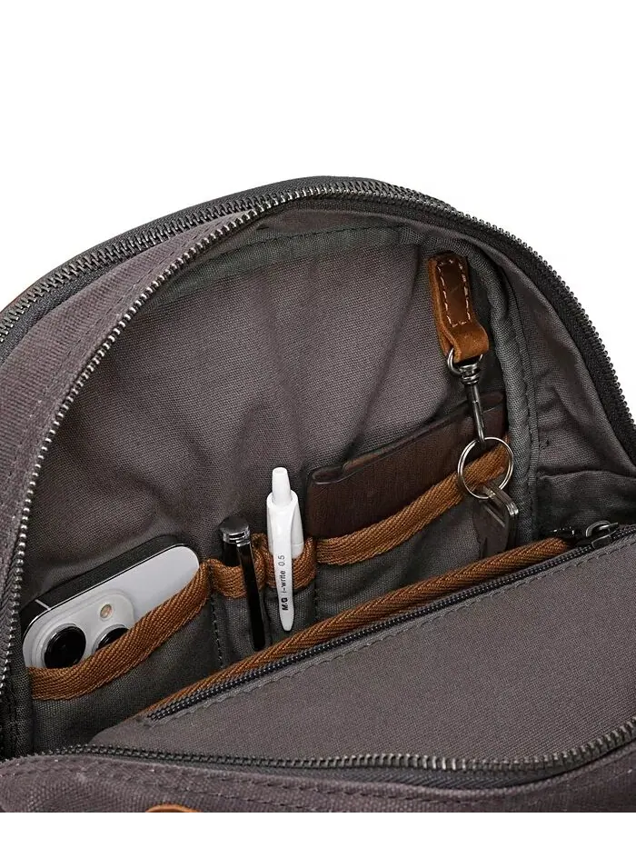 Рюкзак Mountain Leaf Utility из ткани Bee-Wax Canvas TSD BRAND — изображение 8 из 10, серый