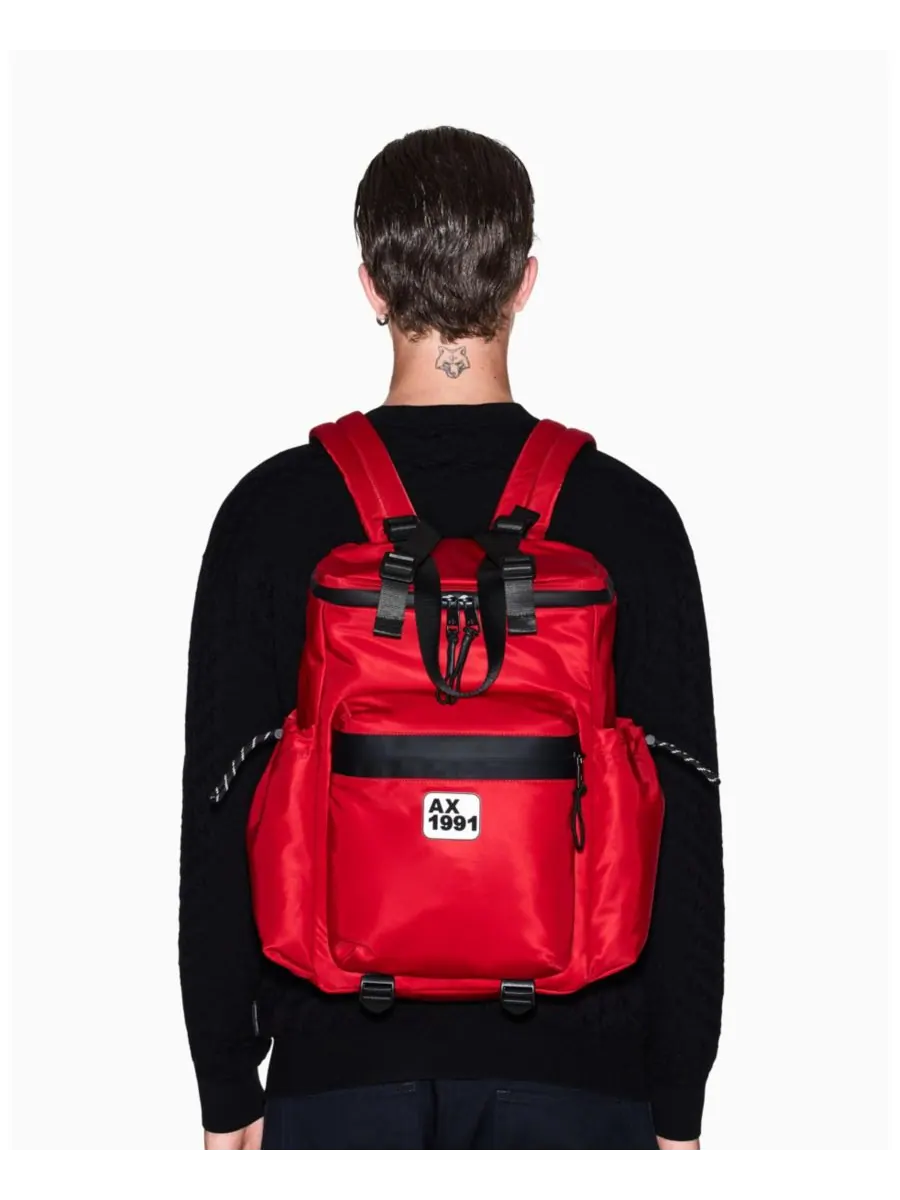 Мужской нейлоновый рюкзак с верхними ручками A|X Armani Exchange — изображение 3 из 6, красный