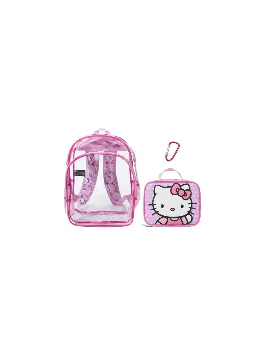 Детский рюкзак с ланч-боксом, 16 дюймов, с принтом Hello Kitty, комплект из 2 предметов Hello Kitty — изображение 3 из 7