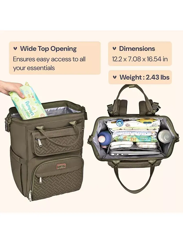 Детский рюкзак-сумка для подгузников Ultimate Bag универсальная сумка для современных родителей — изображение 2 из 7, зеленый