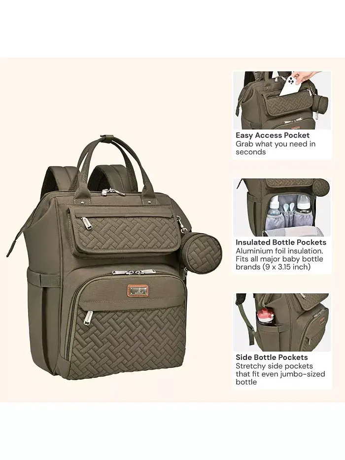 Детский рюкзак-сумка для подгузников Ultimate Bag универсальная сумка для современных родителей — изображение 3 из 7, зеленый