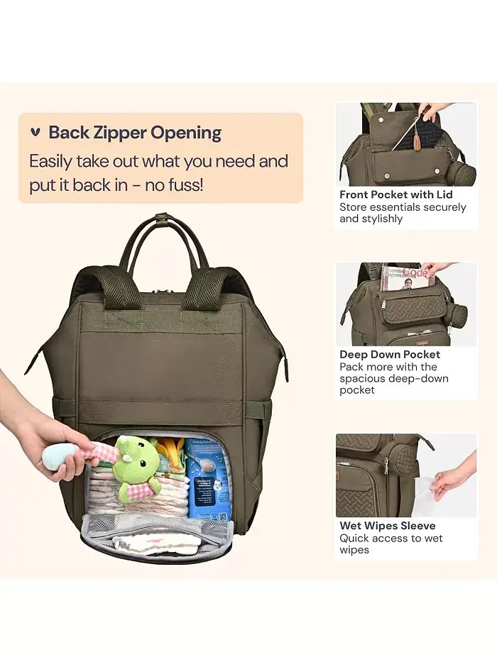 Детский рюкзак-сумка для подгузников Ultimate Bag универсальная сумка для современных родителей — изображение 4 из 7, зеленый