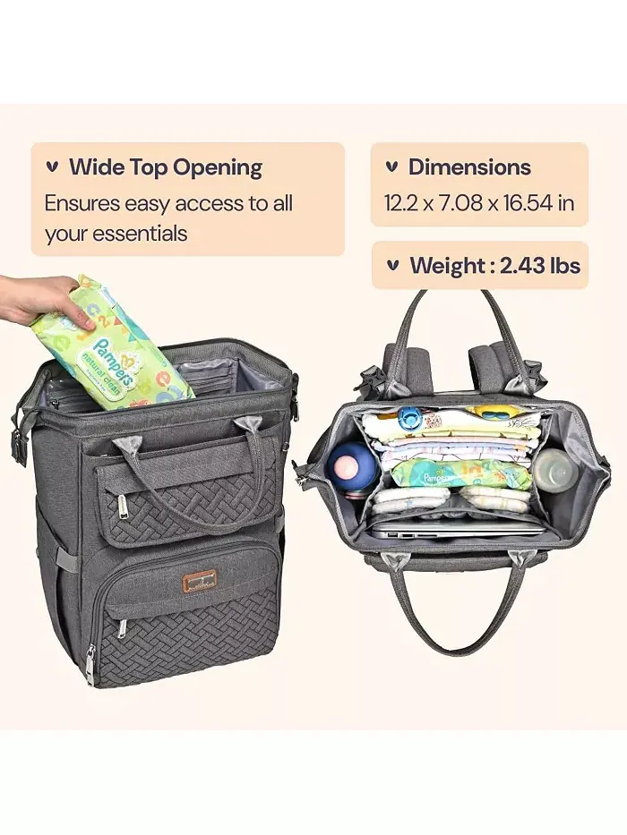 Детский рюкзак-сумка для подгузников Ultimate Bag универсальная сумка для современных родителей — изображение 2 из 7, серый