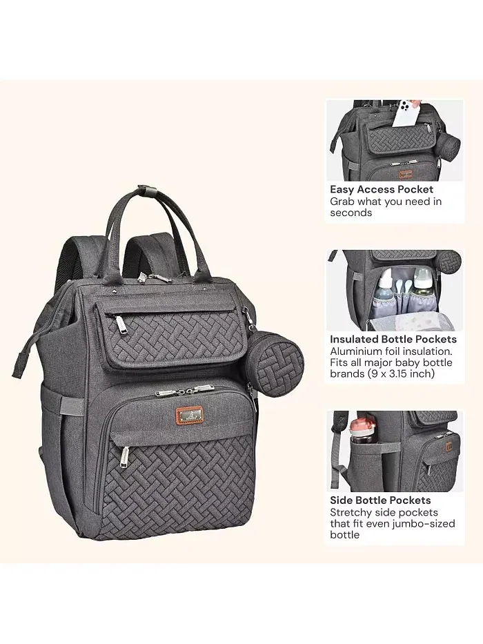 Детский рюкзак-сумка для подгузников Ultimate Bag универсальная сумка для современных родителей — изображение 3 из 7, серый
