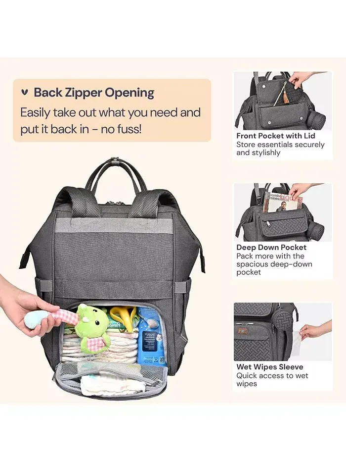 Детский рюкзак-сумка для подгузников Ultimate Bag универсальная сумка для современных родителей — изображение 5 из 7, серый