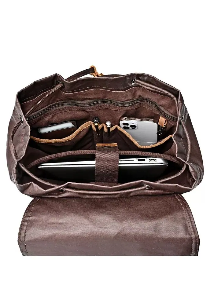 Холщовый рюкзак Urban Light Traveller TSD BRAND — изображение 3 из 11, коричневый