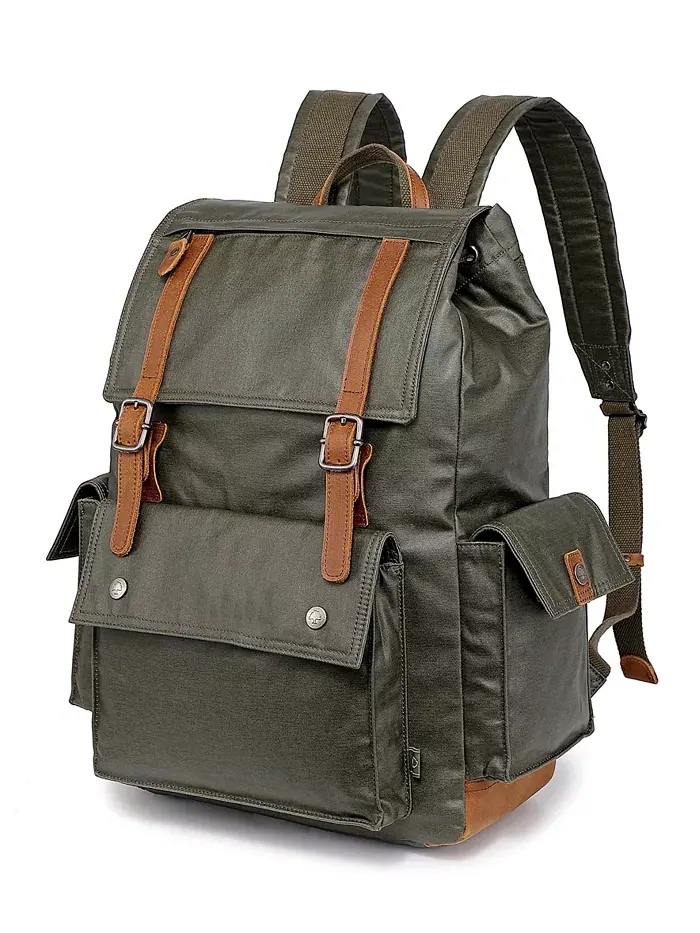 Городской рюкзак Urban Light Traveller из холста TSD BRAND — изображение 8 из 12, зеленый