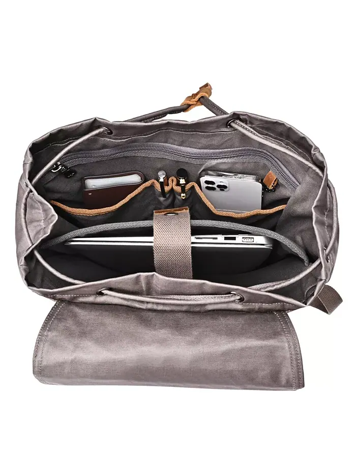 Городской рюкзак Urban Light Traveller из холста TSD BRAND — изображение 3 из 12, серый