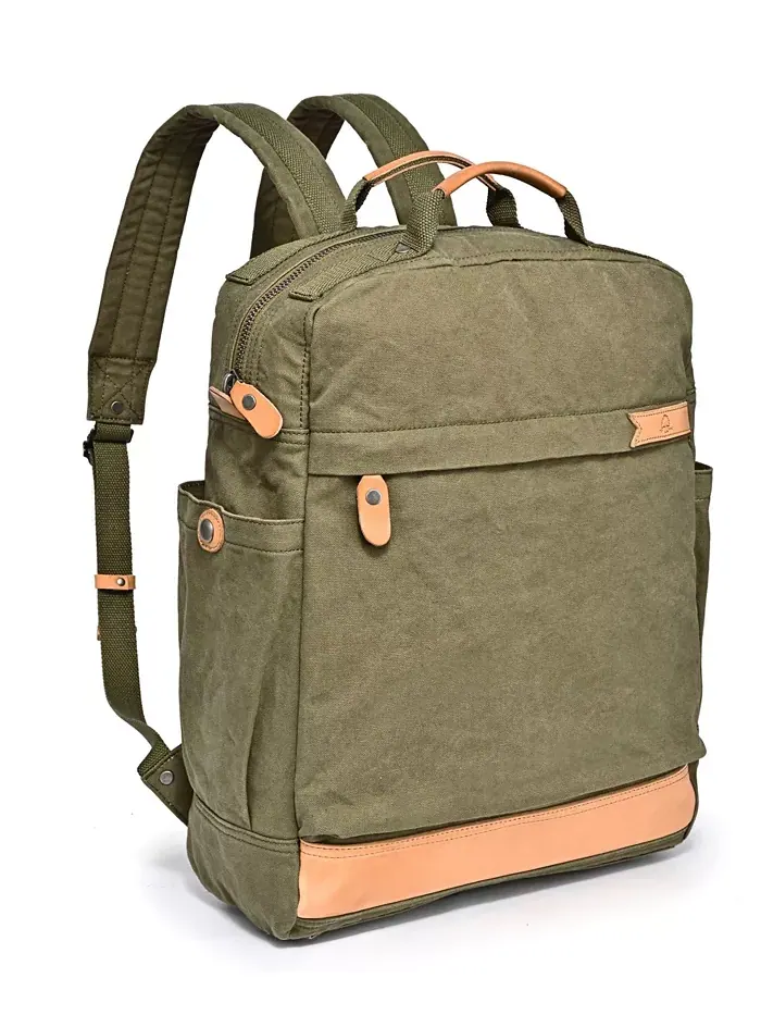 Рюкзак Tilia из холста TSD BRAND — изображение 2 из 12, зеленый