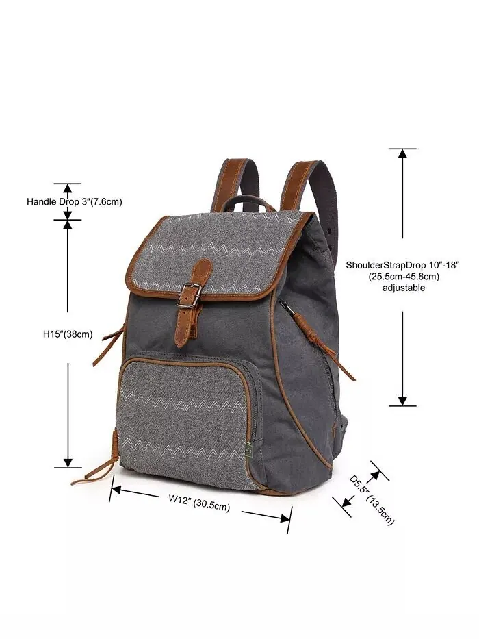 Холщовый рюкзак Oak Hill TSD BRAND — изображение 3 из 12, серый