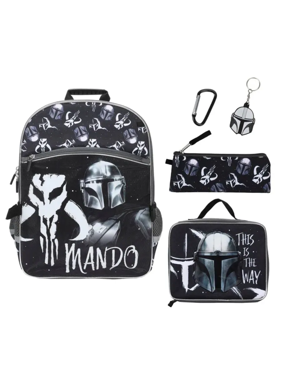 Рюкзак с ланч-боксом и аксессуарами The Mandalorian 5-Piece 16"