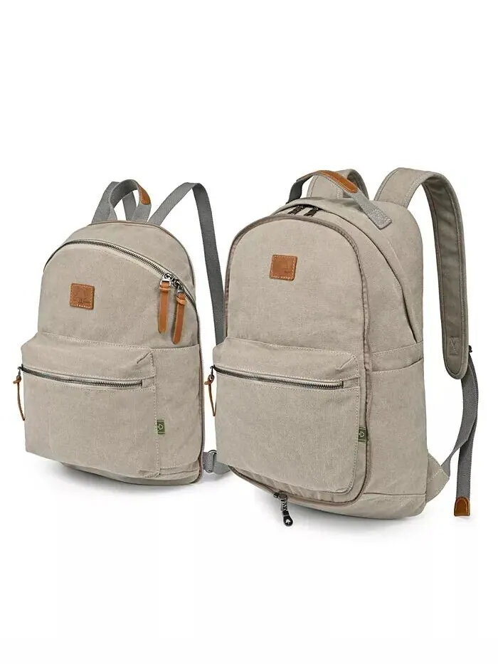 Двойной холщовый рюкзак Trail and Tree TSD BRAND — изображение 1 из 9, оливковый