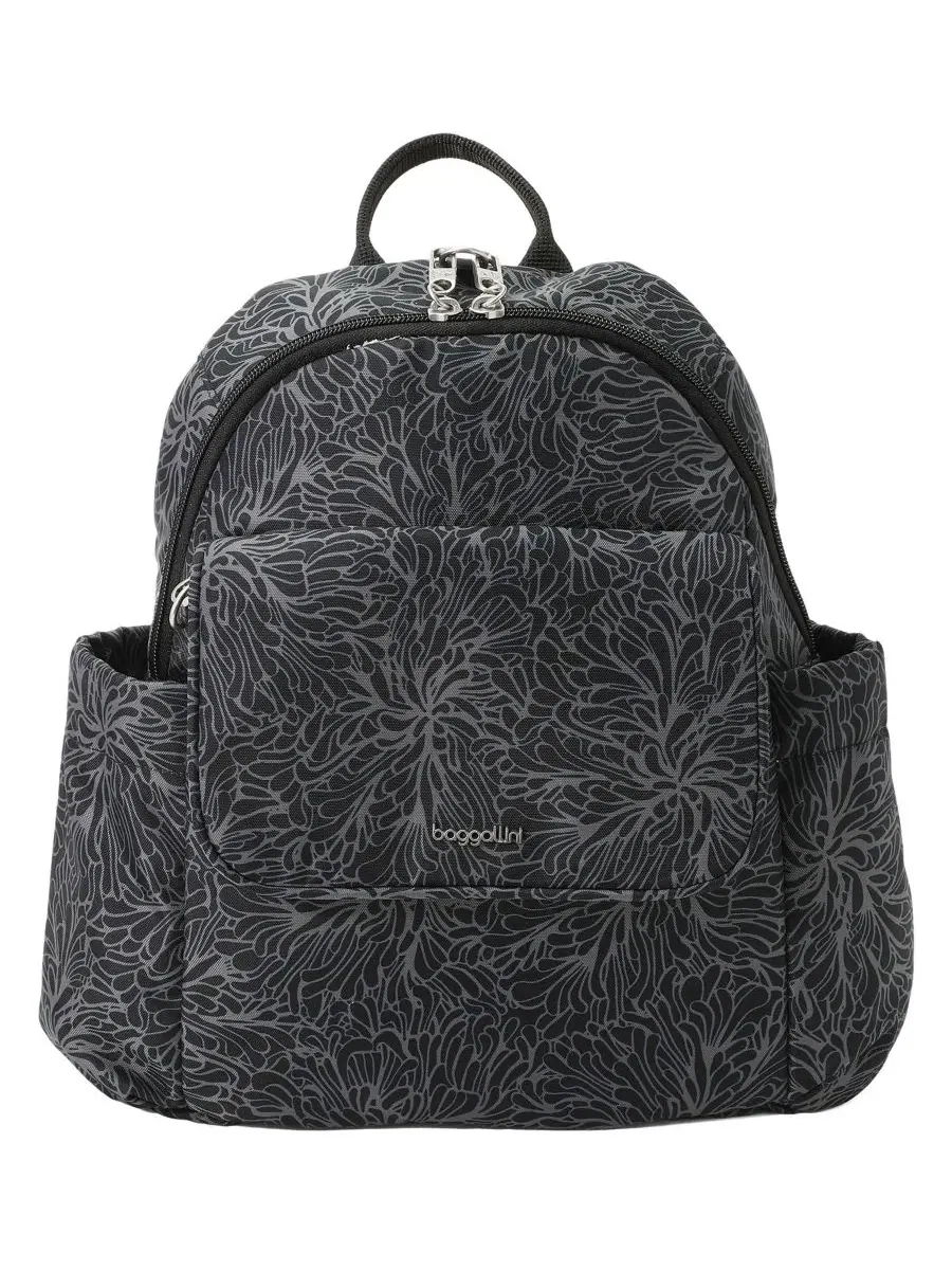 Рюкзак с антикражной защитой Journey Anti-Theft Small Backpack Messenger Baggallini — изображение 1 из 4, полуночный цветок