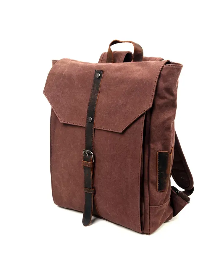 Солнечный след: холщовая сумка-рюкзак Sunny Trail TSD BRAND — изображение 2 из 12, коричневый